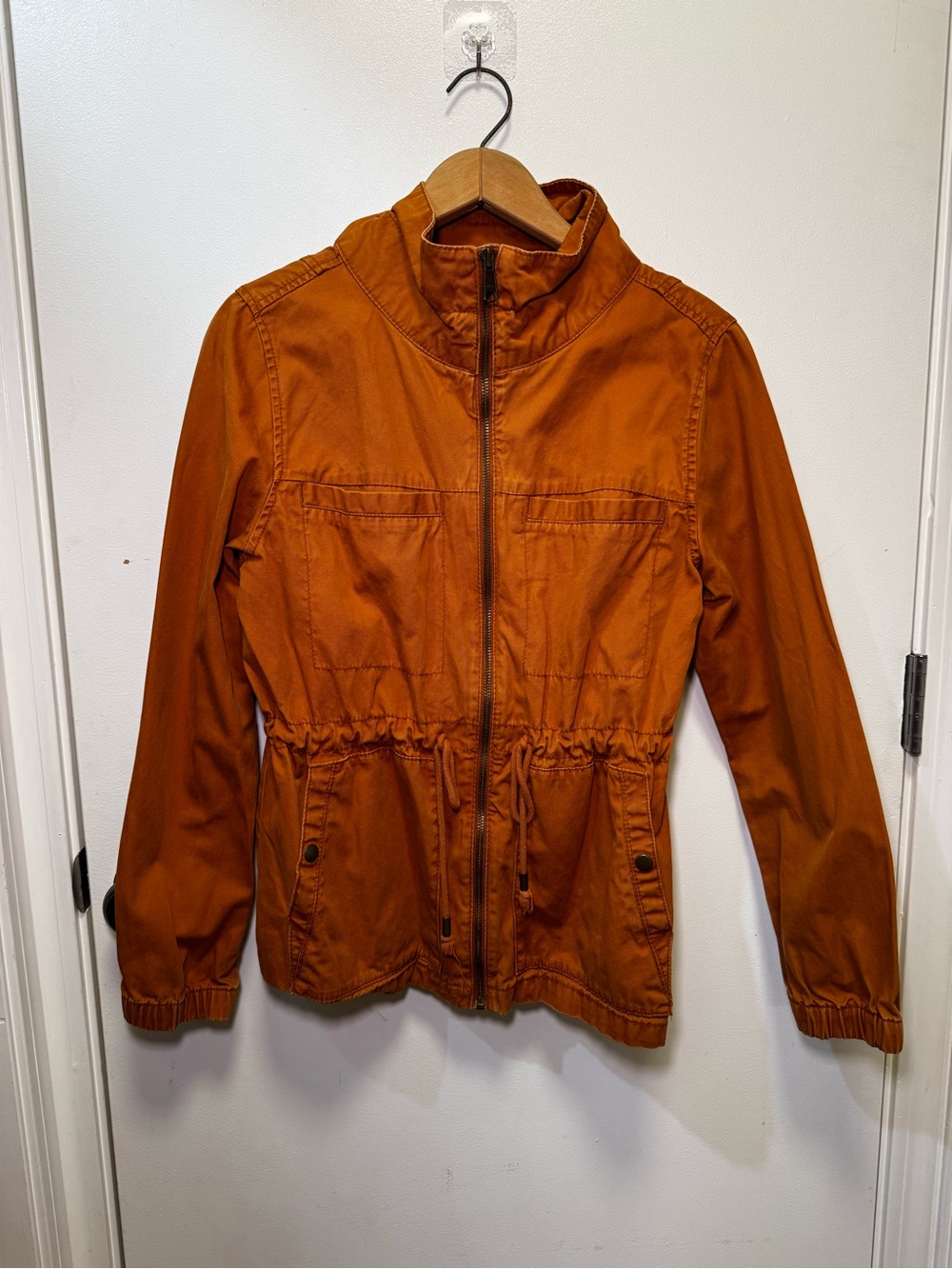 Old Navy Burnt Orange Utility Zip-Front Jacket 100% Cotton Size Medium